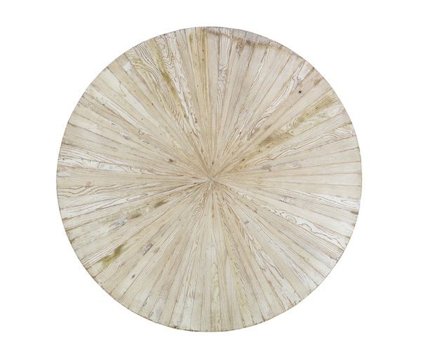 Starburst 59  Round, Bleached Wood & Hammered Metal Dining Table - Matthew Izzo Collection Online Hot Sale