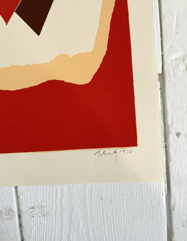 Barbara Beck Signed 1970 Mid-Century Modern Silkscreen Print Online now