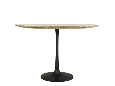 Starburst 59  Round, Bleached Wood & Hammered Metal Dining Table - Matthew Izzo Collection Online Hot Sale