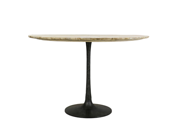 Starburst 59  Round, Bleached Wood & Hammered Metal Dining Table - Matthew Izzo Collection Online Hot Sale