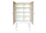 Guthrie Natural Cane & Matte White Lacquer Bar Cabinet Online now