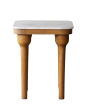 Square Mango Wood & White Marble Top Side Table - Matthew Izzo Collection For Sale