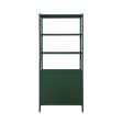 Flynn Green Grasscloth & Matte Lacquer Three Drawer Etagère For Cheap