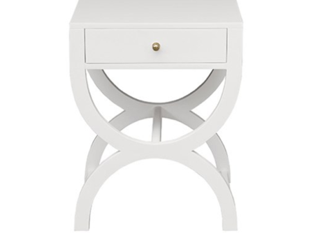 Alexis One Drawer Side Table - Matte White Lacquer or Grey Lacquer Online now