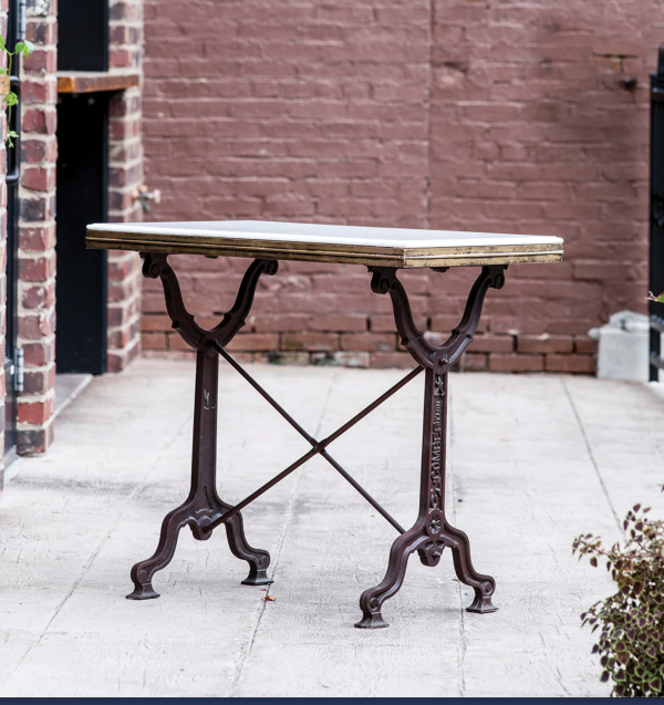 Avignon Marble Top & Cast Iron 32  Square Bistro Table - Matthew Izzo Collection Online now