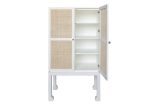 Guthrie Natural Cane & Matte White Lacquer Bar Cabinet Online now