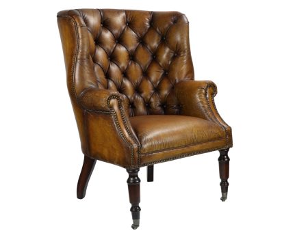 Portobello High Back Camel Leather Chair - Matthew Izzo Collection Online Hot Sale