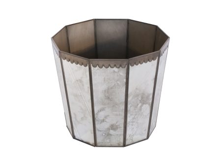 Hexagonal Mirrored Wastebasket Hot on Sale