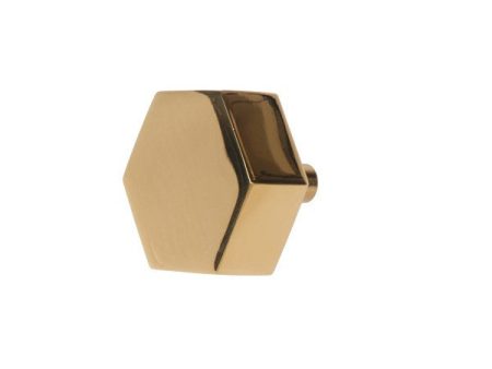 Worlds Away Hexagon Shaped Pull in Brass Finish Fashion