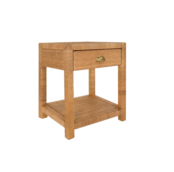 Allison One Drawer Rattan End Table Online Hot Sale