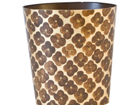 Handpainted Oval Wastebasket - Four Petals Cheap