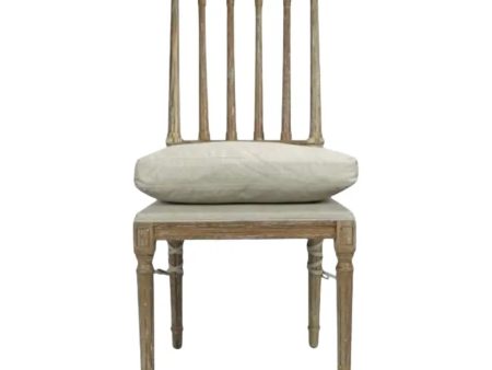 Barnaby French Country Pine Wood Dining Chair w Cushion - Matthew Izzo Collection on Sale