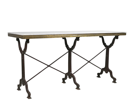 Avignon Marble Top & Cast Iron 63  Bistro Table - Matthew Izzo Collection Online