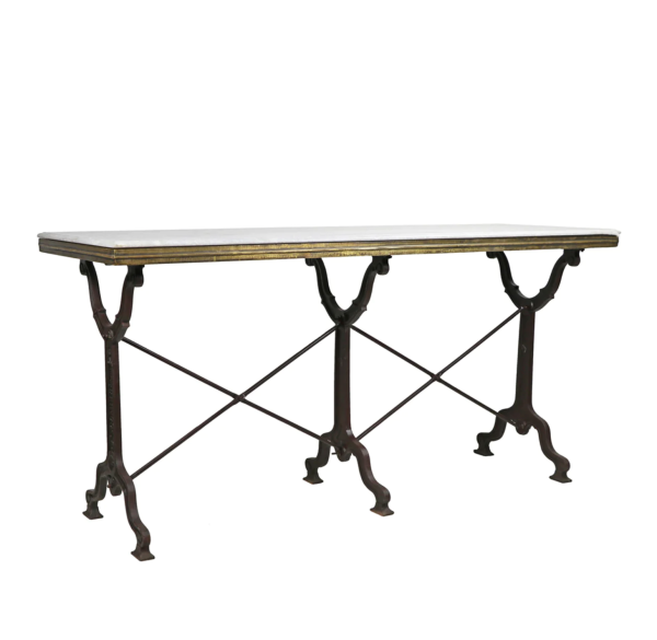 Avignon Marble Top & Cast Iron 63  Bistro Table - Matthew Izzo Collection Online