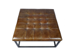 Norwood Large Square Leather Foot Stool - Matthew Izzo Collection Online Sale