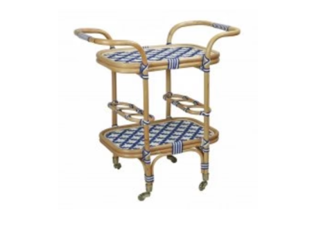 Cannes Rattan Bar Cart - Matthew Izzo Collection For Sale