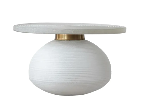 Frosted Glass & Brass Round Coffee Table - Matthew Izzo Collection Online