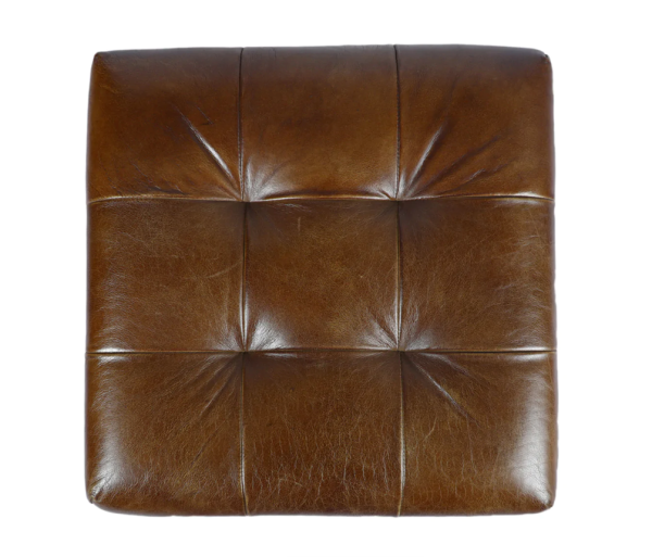 Norwood Small Square Leather Foot Stool - Matthew Izzo Collection Discount