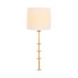 Blake Gold Leaf Wall Sconce with White Linen Shade Sale