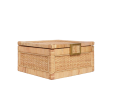 Bruno Rattan & Brass Small Decorative Box on Sale