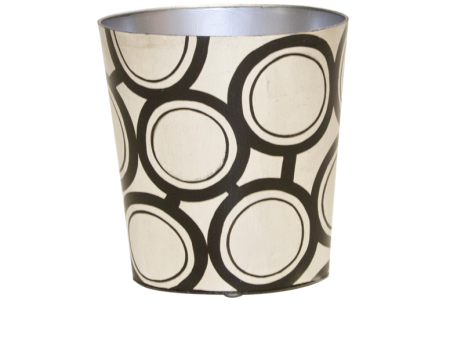 Handpainted Oval Wastebasket - Circles Cheap