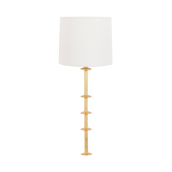 Blake Gold Leaf Wall Sconce with White Linen Shade Sale