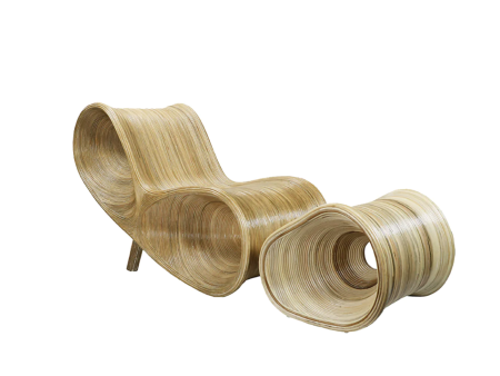 Parabola Rattan Lounge Chair & Ottoman - Matthew Izzo Collection Hot on Sale