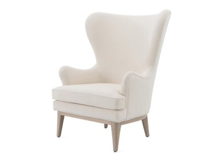 Worlds Away Frisco Wing Ivory Weave Lounge Chair For Cheap