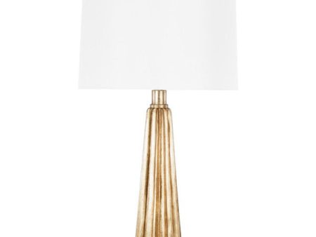 Hensley Metallic Table Lamp w Cream Silk Shade - Gold or Silver Online now