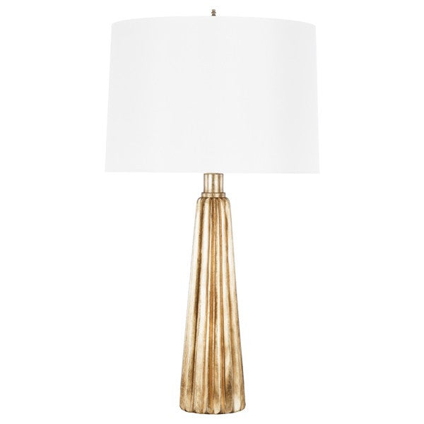 Hensley Metallic Table Lamp w Cream Silk Shade - Gold or Silver Online now