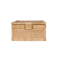 Bruno Rattan & Brass Small Decorative Box on Sale