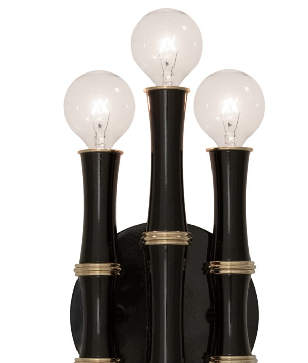 Kane Modern Brass & Obsidian Black Six Light Wall Sconce on Sale