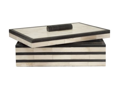 Concord Natural Bone Decorative Box- Black Stripe Discount