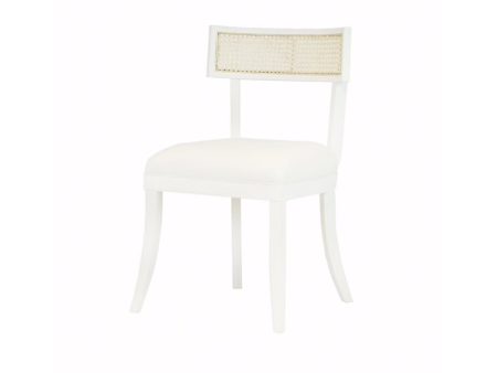 Britta White Wood & Linen Klismos Dining Chair Online Hot Sale