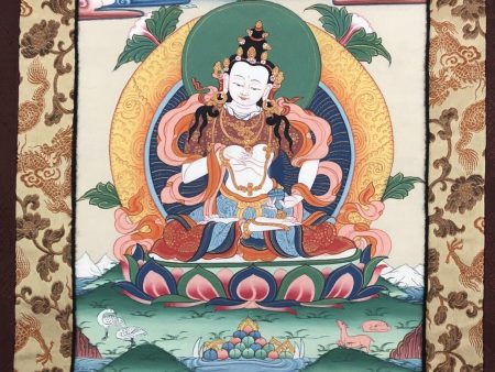 Antique Tibetan Thangka Wall Hanging - Burgundy Dragon Background Online Hot Sale