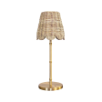 Hallie Rattan & Brass Rechargeable Table Lamp Hot on Sale