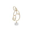 Anton Gold Leaf Doodle Sculpture on White Marble Base on Sale