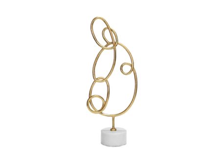 Anton Gold Leaf Doodle Sculpture on White Marble Base on Sale