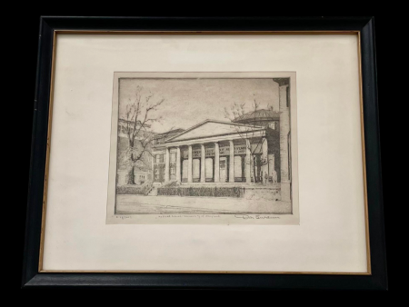 Original Don Swann Etching  Law School U. of Maryland  Limited Edition on Sale