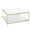 Quadro Gold Leaf & Beveled Glass Two Tier Coffee Table Sale