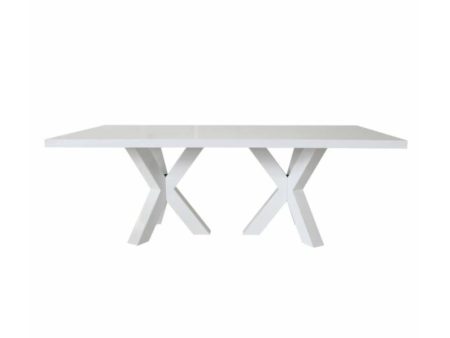 Haines 86  White Lacquer Dining Table Online Sale