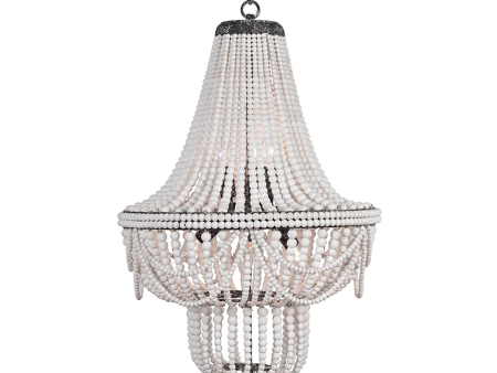 Bella Large French Farmhouse Wood Bead Chandelier - Matthew Izzo Collection Online Hot Sale