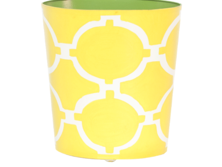 Handpainted Oval Wastebasket - Geometric1 For Cheap