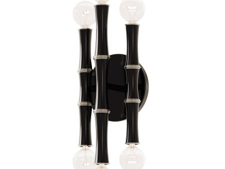 Kane Polished Nickel & Obsidian Black Six Light Wall Sconce Online Hot Sale