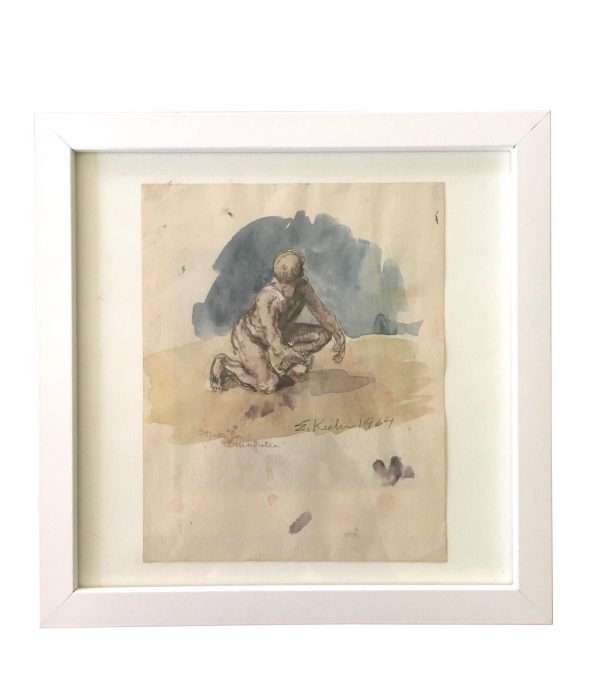 Evan Keehn Watercolor Figure Painting (1964) Cheap