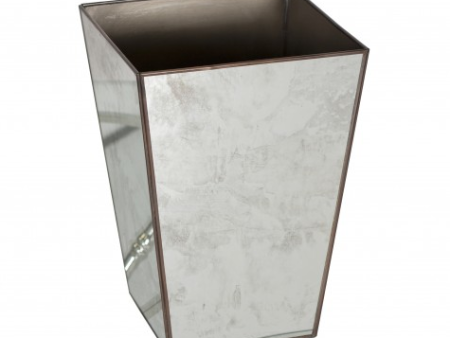 Antique Mirror Square Wastebasket - Plain For Discount