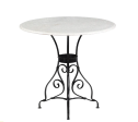 Torino 30  Round Indoor Outdoor Marble & Black Gloss Iron Café Table - Matthew Izzo Collection on Sale