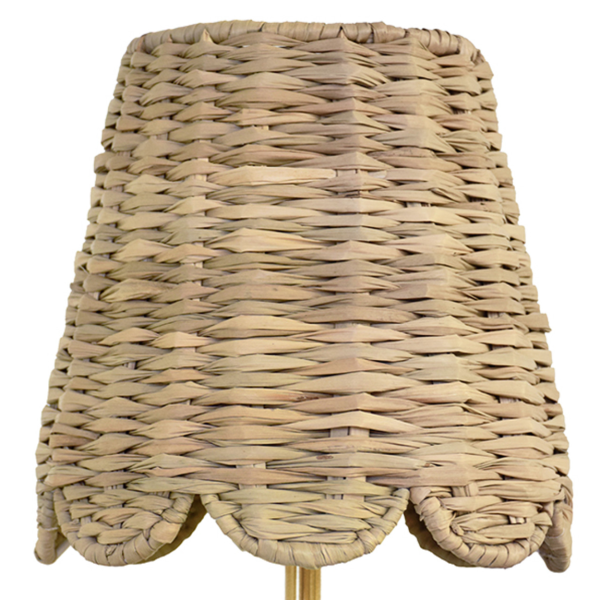 Hallie Rattan & Brass Rechargeable Table Lamp Hot on Sale