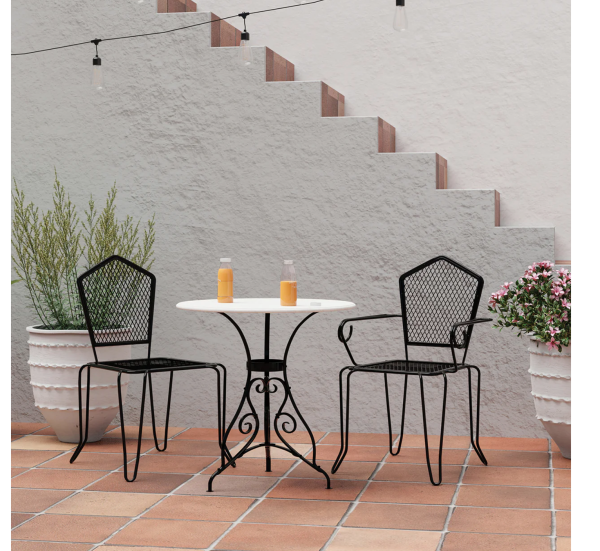 Cologne Black Iron 42  Round Patio Table - Matthew Izzo Collection Online