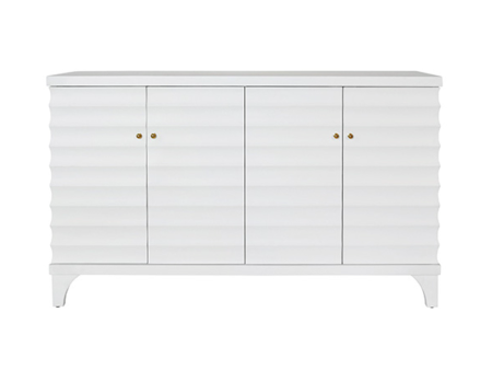 Worlds Away Gates White Matte Lacquer Buffet Discount